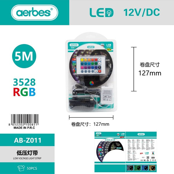 Aerbes AB-Z011 5M LED Strip 3528RGB Light - Electromann SA