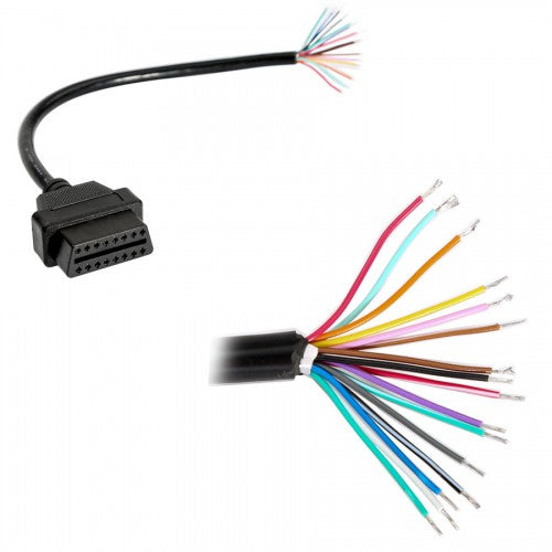 OBD2 16pin Female Connector to Open OBD Cable - Essential Tool for Car Enthusiasts and Professionals - Electromann SA