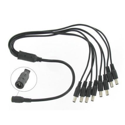 Power up to 8 devices simultaneously with 1 Female to 8 Male DC Power Cable Splitter - Electromann SA