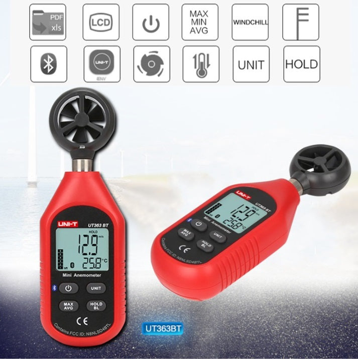 UNI-T UT363BT Bluetooth Mini Wind Speed Meter - Electromann SA