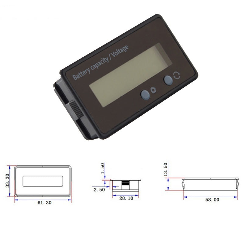5-72V LCD Lithium/Lead Acid Battery Indicator - Electromann SA