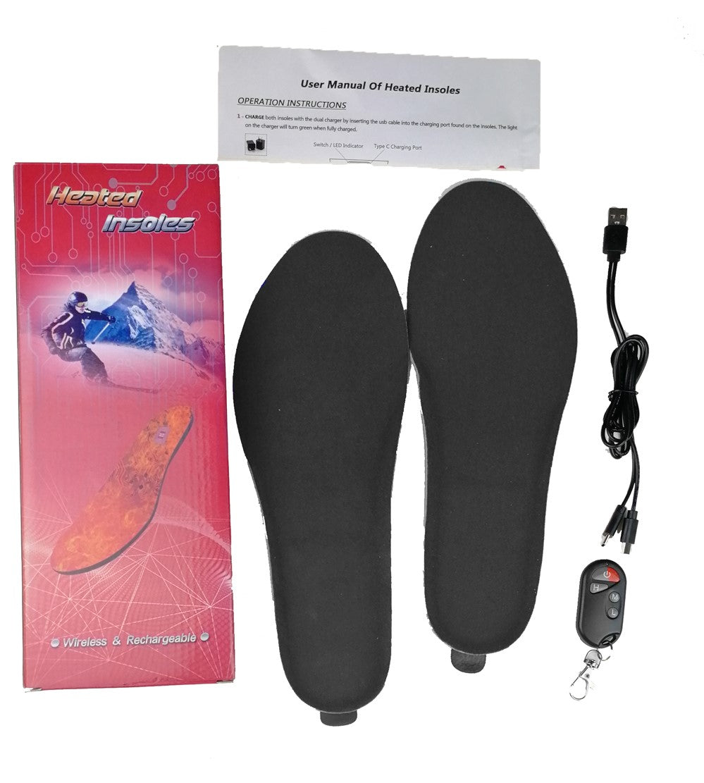 USB Remote Controlled Electric Heated Shoe Insole Kit - Keep Your Feet Warm in Cold Weather - Electromann SA
