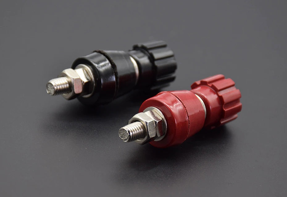 1pair RED/BLACK 5MM JS107 Copper Terminal Blocks - Electromann SA