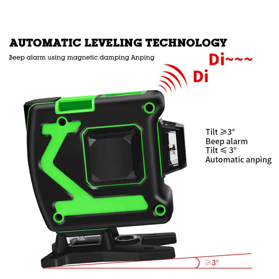12 Lines 3D Self-Leveling Horizontal And Vertical Laser Level - Electromann SA