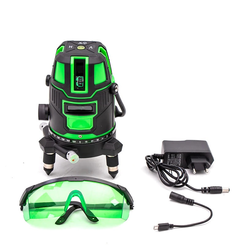 Andowl Q-SP01 5 Line Green Laser Level - Versatile and Accurate Tool for Leveling and Alignment - Electromann SA