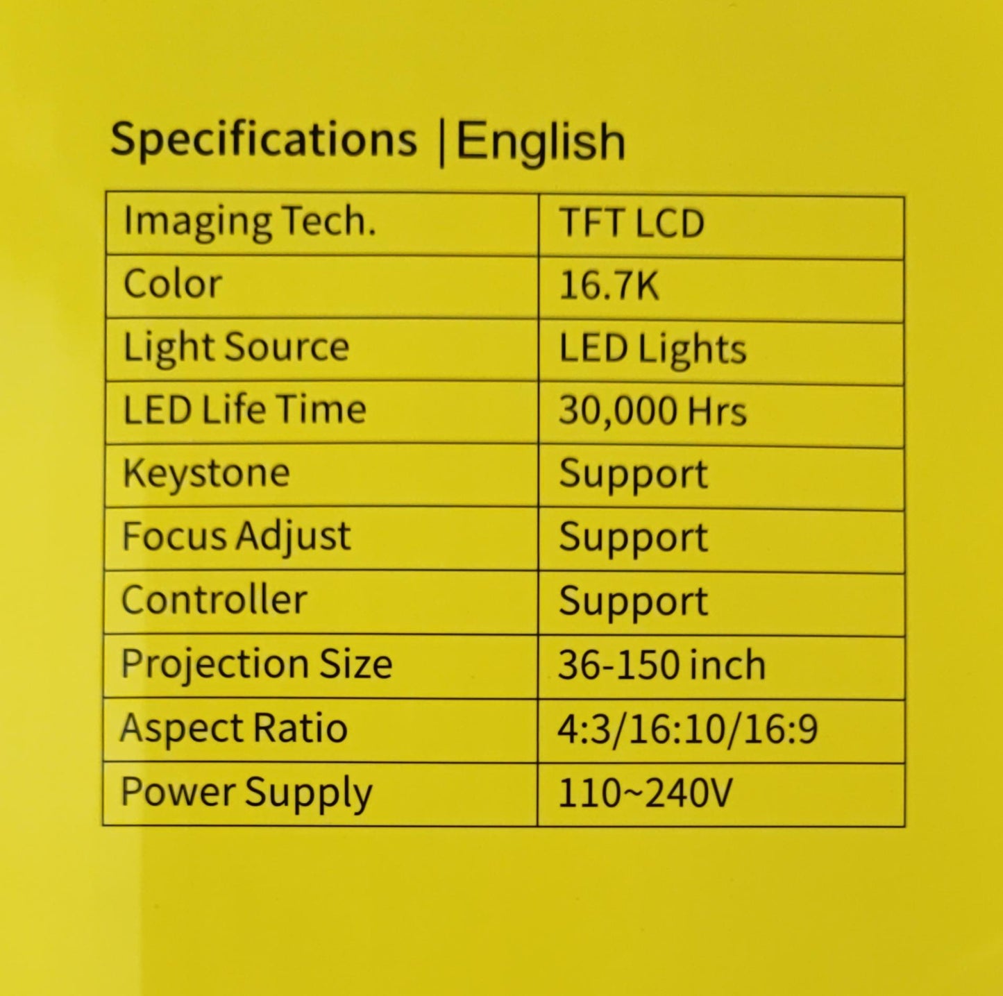 Andowl Q-A16B Ultra HD WiFi Mirroring LED Projector - Stunning Visuals in Ultra HD Resolution with Built-in WiFi - Electromann SA