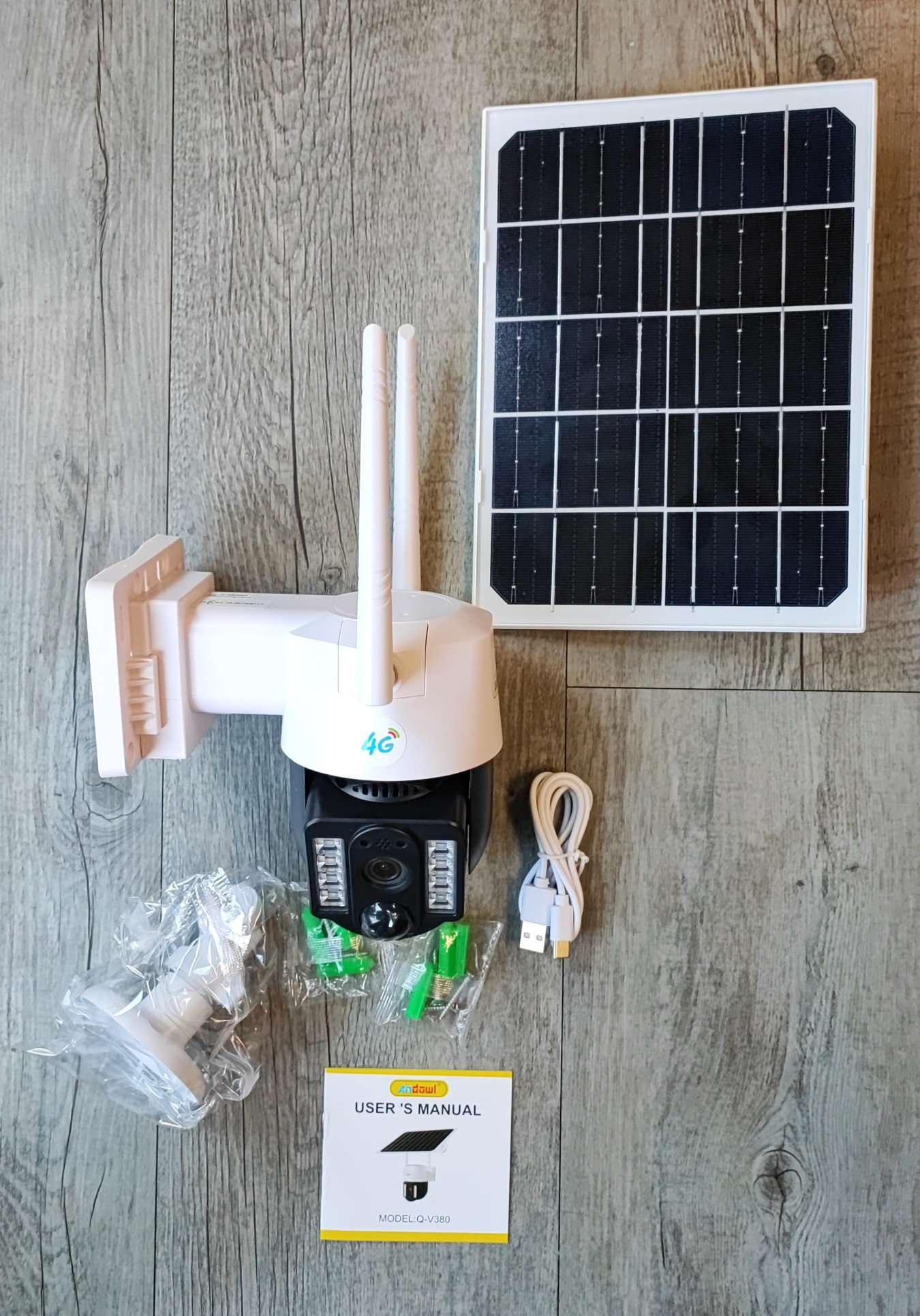 DEMO Andowl Q-V380 4K Solar Intelligent 4G IP PTZ Camera - Electromann SA