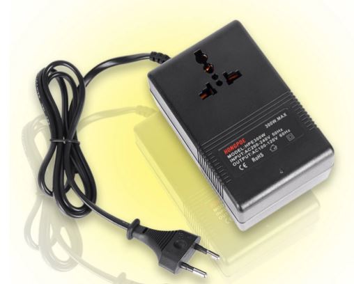 300W AC 220V To AC 110V Step Down Travel Adapter - Stay Connected Worldwide - Electromann SA