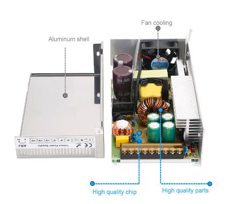 AC220v to DC24V 16Amp 400W Switching Power Supply - Electromann SA