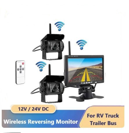 Dual Camera Wireless Rear View Camera and 7-Inch Monitor Kit - Electromann SA