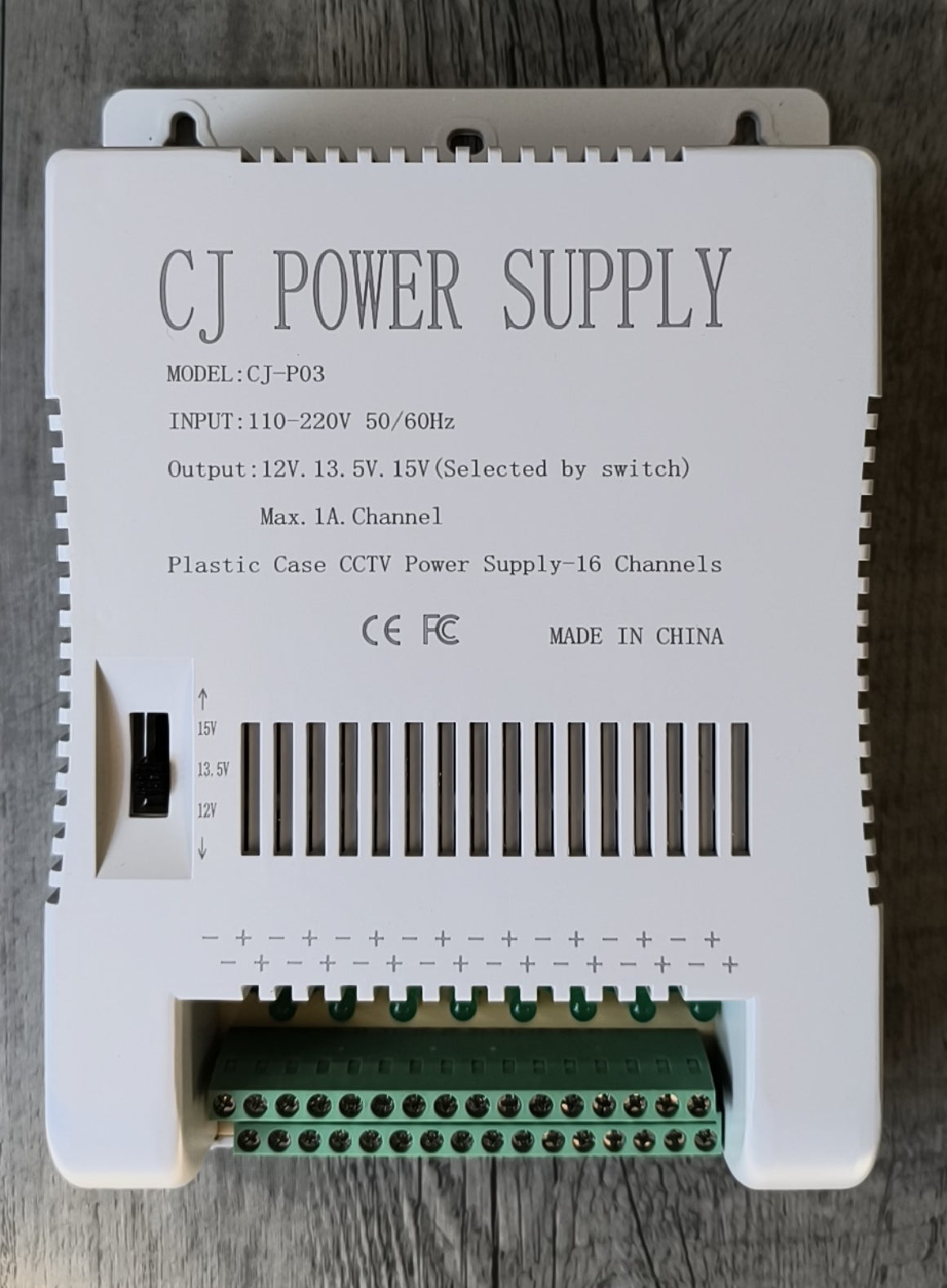 CJ 16 Channel AC220v to 12v/13.5v/15v Power Supply Box - Electromann SA