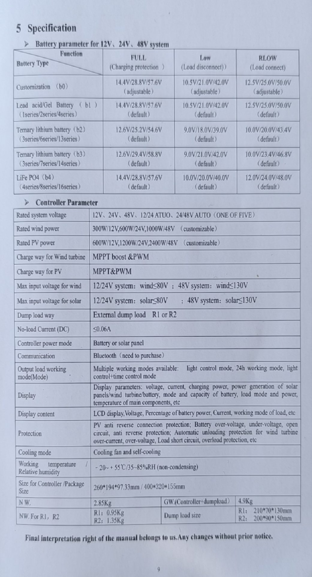 48v 3400watt Hybrid Dual Solar and Wind Power MPPT Controller - Electromann SA