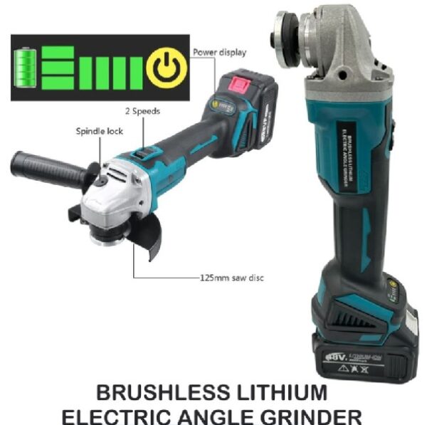 Jiageng XF0818 Impact Wrench, Angle Grinder, Hammer Drill, Electric Drill + 2x 48V Batteries Set - Electromann SA