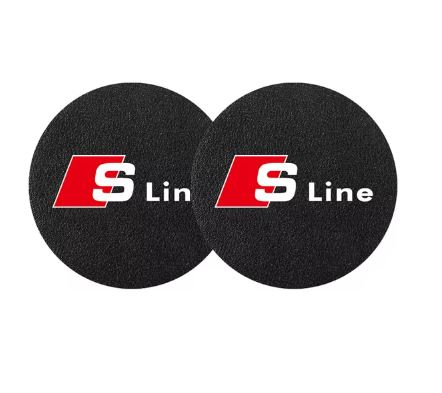 2-Piece Car Leather Coaster Set – Waterproof Slot Pads for Audi S-Line - Electromann SA