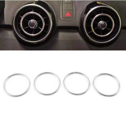 4Pcs Set Car Center Console Air Condition Vents Outlet Inner Ring Cover Trim Decoration for Audi Vehicles - Electromann SA