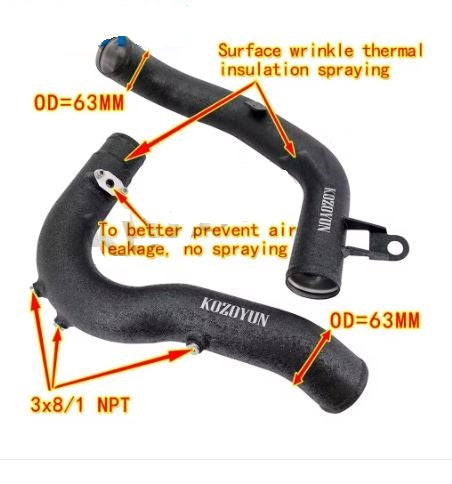 Intercooler Turbo Intake Charge Pipe kit For VW MK7 GTI/R, Audi A3/S3 EA888 2.0TSI - Electromann SA