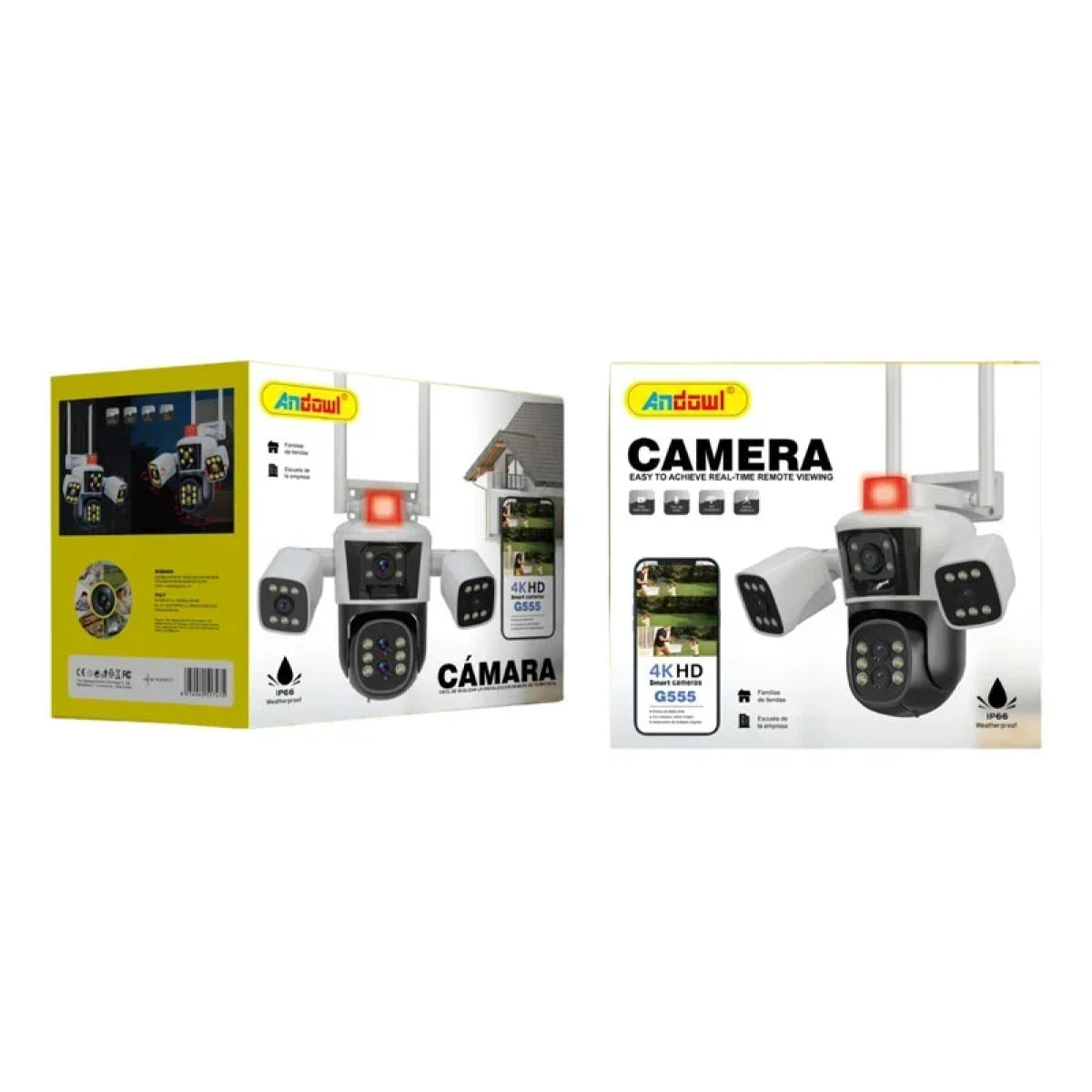 Andowl G555 IP66 4K HD Smart Wi-Fi Surveillance Camera with Mobile Phone App (10007672) - Electromann SA