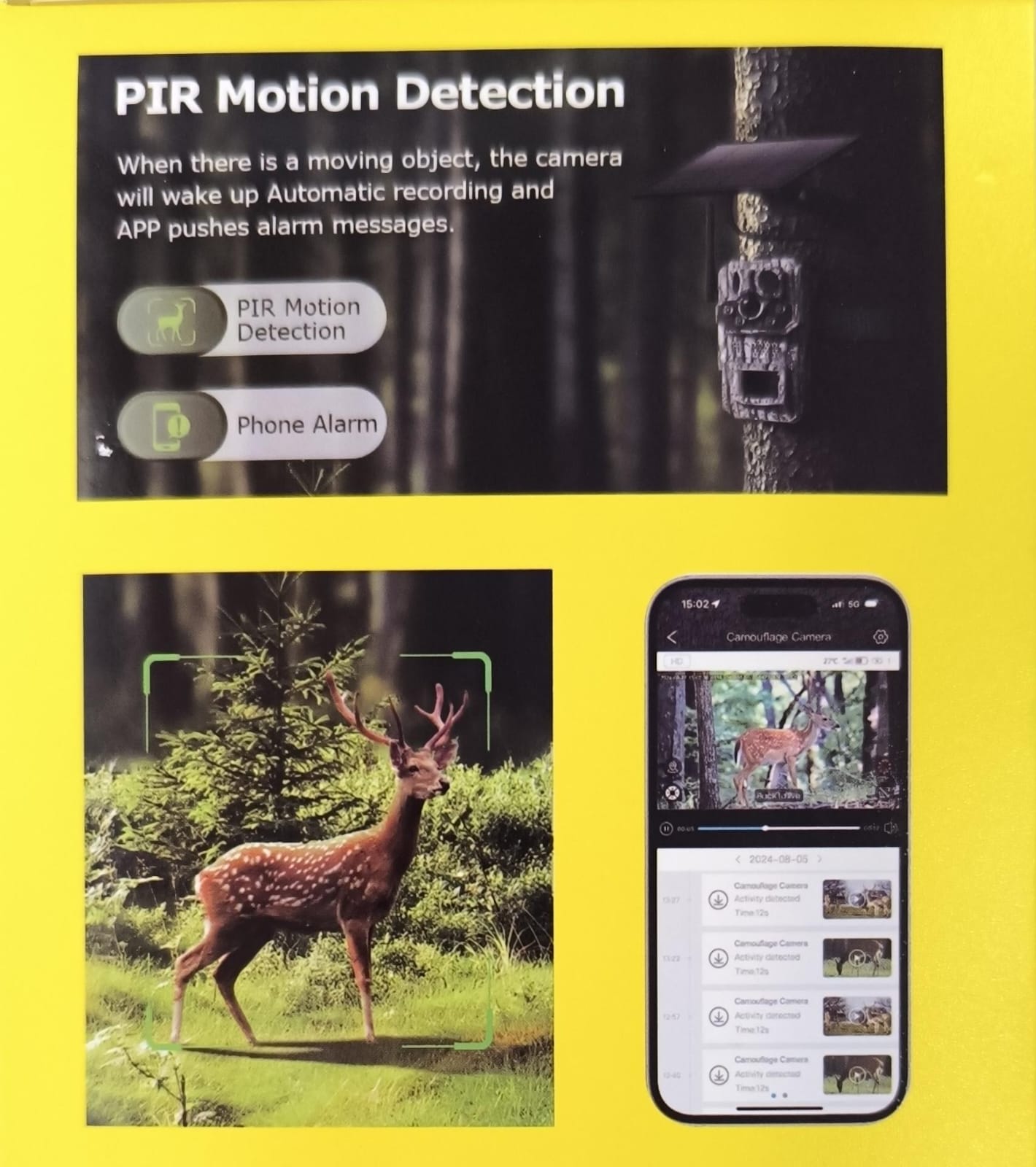 ANDOWL 8K 4G Sim Solar Powered Outdoor Bush Camera with Mobile Phone APP Remote Control (10007671) - Electromann SA