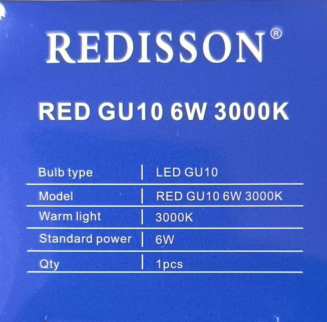 REDISSON GU10 6Watt 240vAC 3000k (Warm White) LED Downlight Bulb - Versatile Lighting Solution - Electromann SA