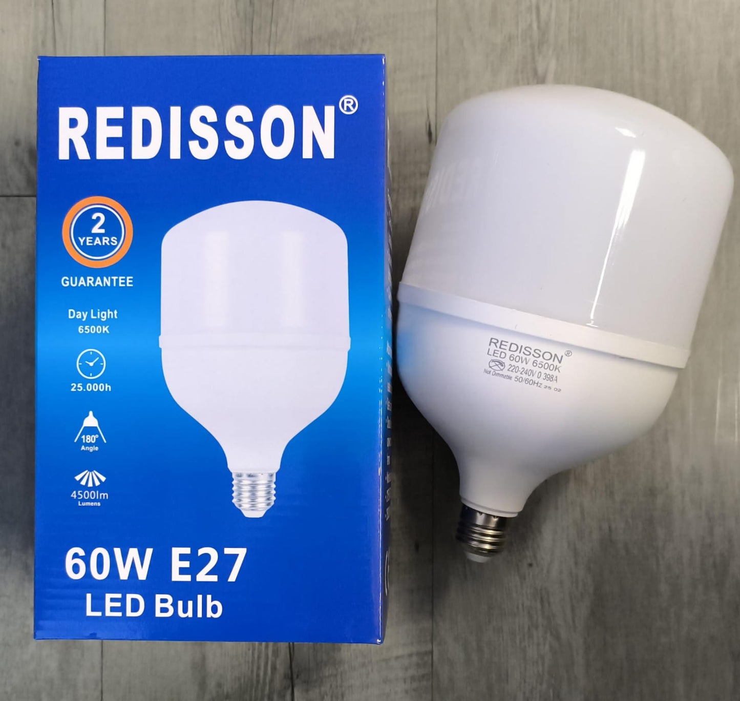 REDISSON 220v AC 60Watt E27 (Screw Type) 6500K Cool White LED Bulb (10007633) - Electromann SA