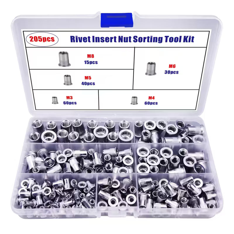 205pcs Rivet Nut Sorting Tool Set (10004595) - Electromann SA