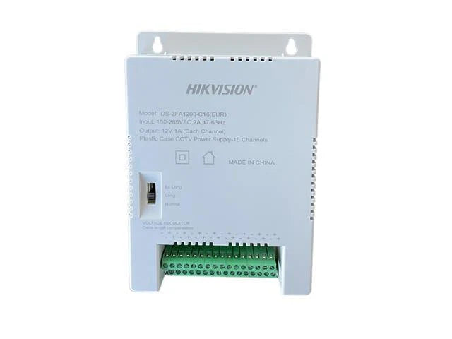 Hikvision 16CH Switch Mode Power Supply 12V 1A Per Channel - DS-2FA1208-C16 (10007832) - Electromann SA