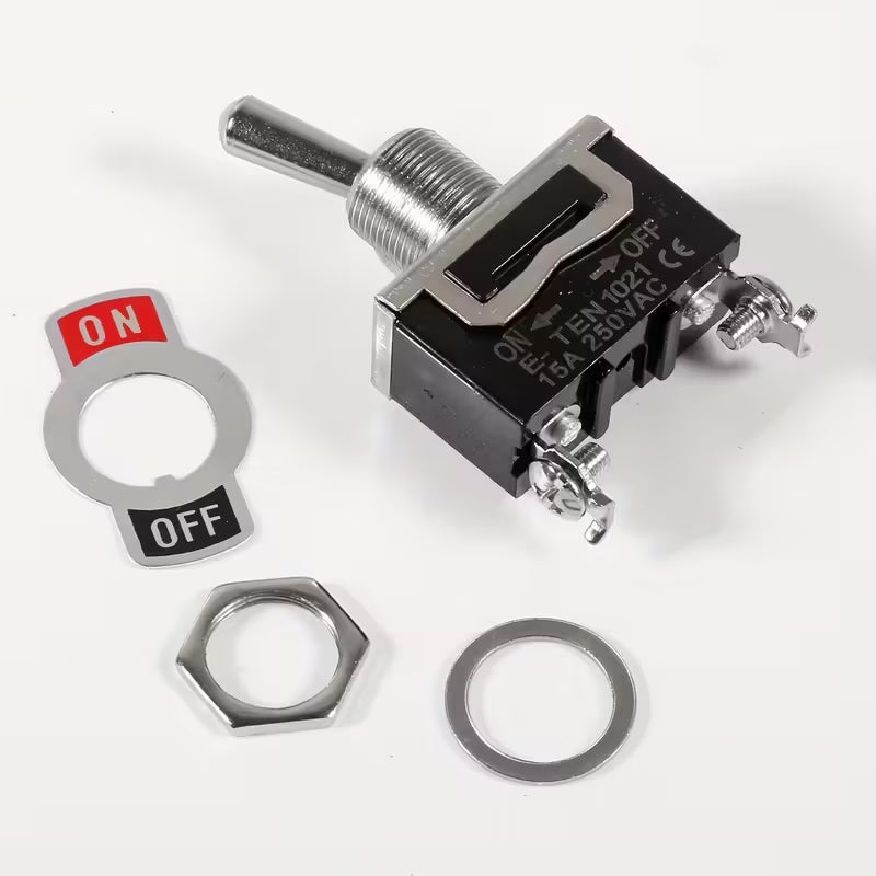 D-FLIFE Heavy-Duty Copper Alloy 15A 250V 2-Pin SPST On/Off Toggle Switch (10003985) - Electromann SA