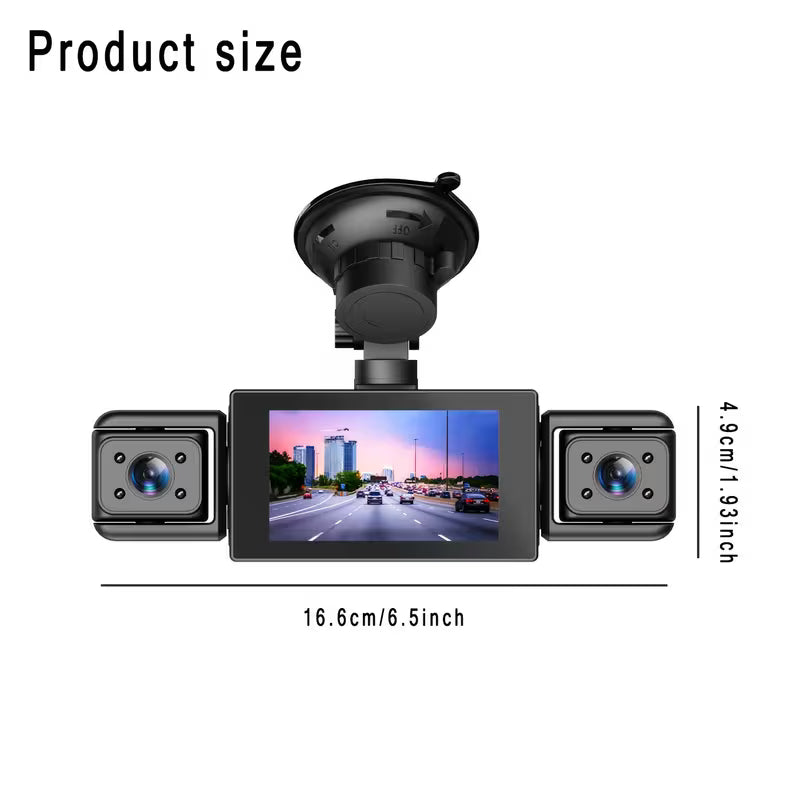 360° Car Dash Cam, 1080P Front + 480P Left Right Rear Camera (10007837) - Electromann SA