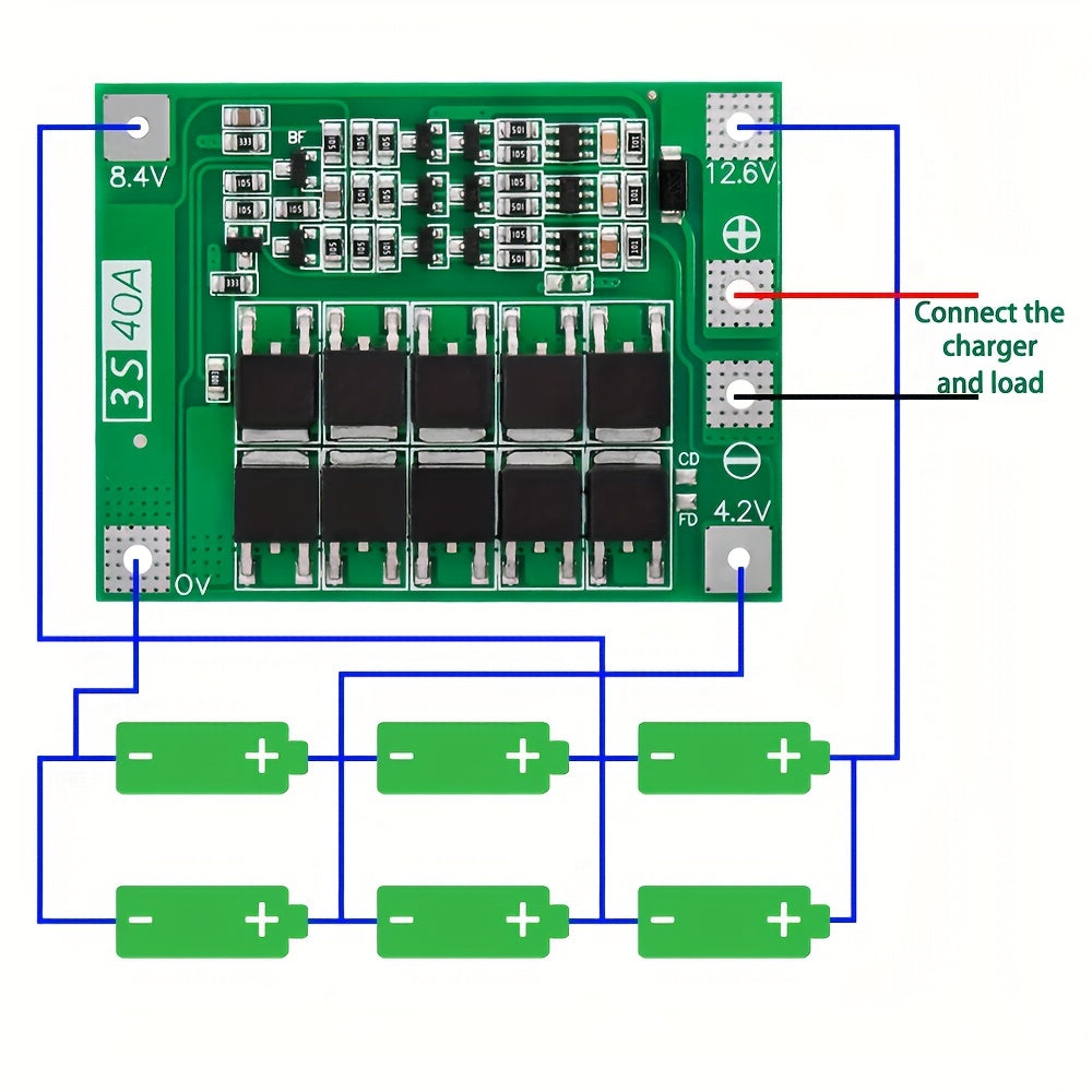 3S/4S 40A/60A Li-ion Lithium Battery Charger Protection Board for 18650  Cells - Electromann SA