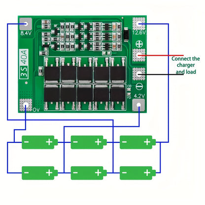 3S/4S 40A/60A Li-ion Lithium Battery Charger Protection Board for 18650  Cells - Electromann SA