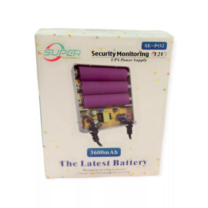 SE-P02 12v UPS Power Supply with 3600MAH Lithium Built In Battery (10007777) - Electromann SA
