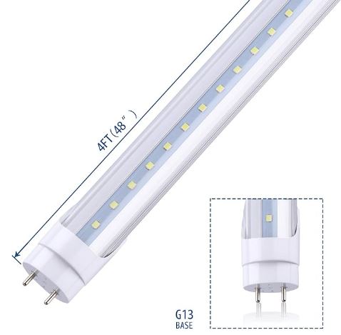 T8 4Ft 18w LED Tube - Energy-Efficient Clear Lens 6500K Lighting Solution