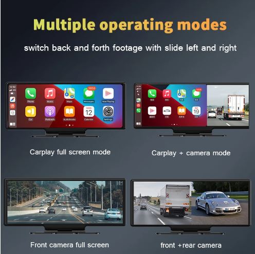 10.26" Apple Carplay Wireless Bluetooth Android Auto WiFi Car DVR Multimedia Player