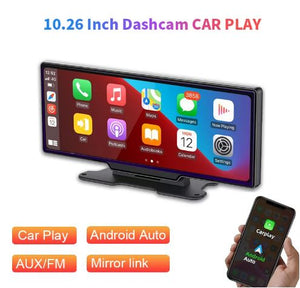 10.26" Apple Carplay Wireless Bluetooth Android Auto WiFi Car DVR Multimedia Player