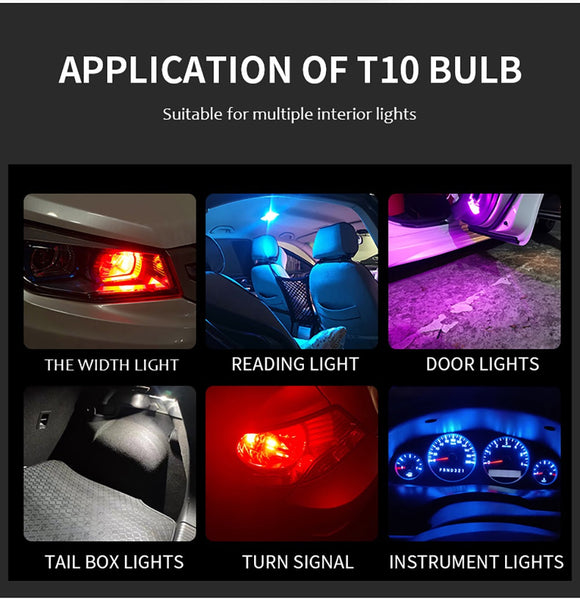 W5W/T10 COB Glass Car LED Light Bulb