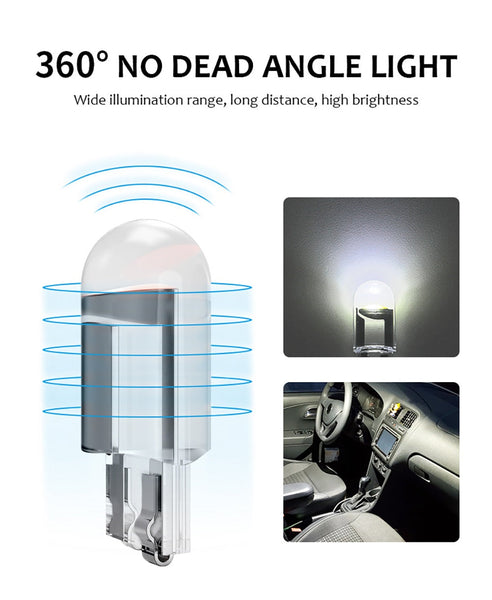 W5W/T10 COB Glass Car LED Light Bulb