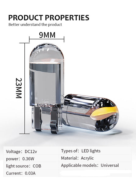 W5W/T10 COB Glass Car LED Light Bulb