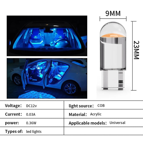 W5W/T10 COB Glass Car LED Light Bulb