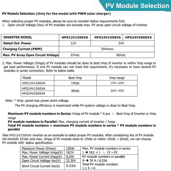 POWMR 3KVA/2400W 24V Pure Sine Wave Hybrid Solar Inverter