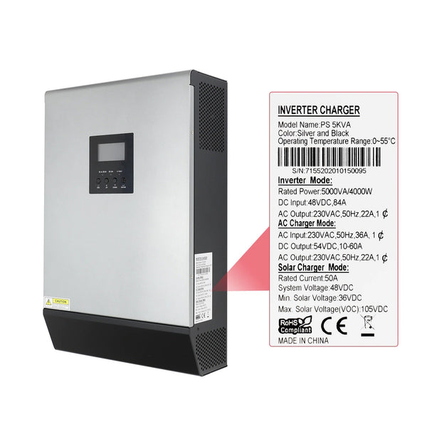 PowMr "Premium Quality" 5KVA 48v Parallel Pure Sine Wave Hybrid Solar Inverter - Efficient Solar Power Solution