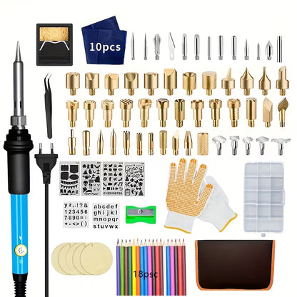 100Pcs 60W Adjustable Temperature Electric Soldering Pyrography Iron Set (10003375) - Electromann SA
