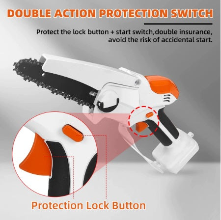 10000mAh Lithium Rechargeable 21V 6 inch Mini Electric Chain Saw