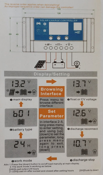 10A 12v/24v Solar Charge Controller