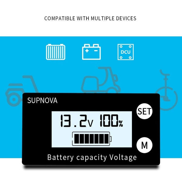 Accurate Battery Power Monitoring with 10-100V LCD Lithium Lead-acid Battery Power Indicator