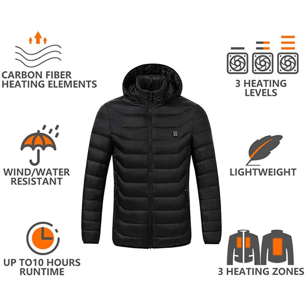 11 Zone USB Electric Heated Thermal Jacket for Men and Women - Stay Warm and Comfortable in Cold Weather