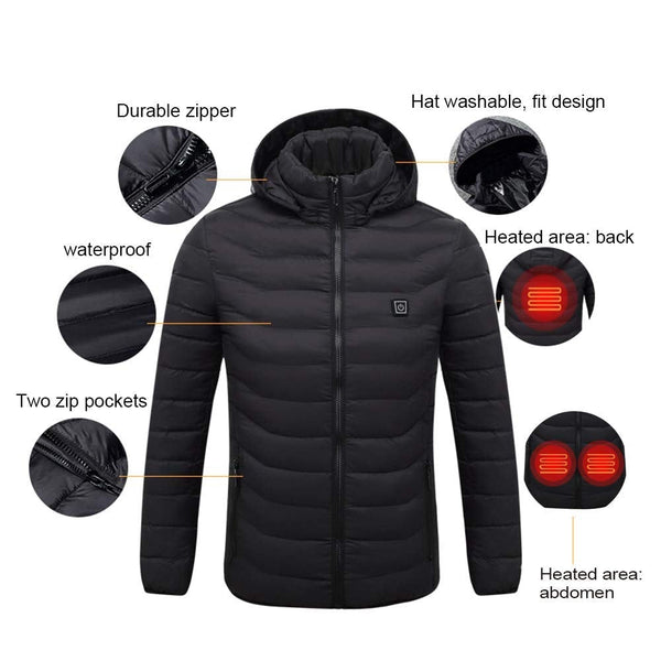 11 Zone USB Electric Heated Thermal Jacket for Men and Women - Stay Warm and Comfortable in Cold Weather