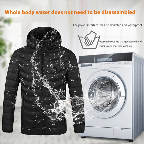 11 Zone USB Electric Heated Thermal Jacket for Men and Women - Stay Warm and Comfortable in Cold Weather