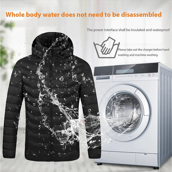 11 Zone USB Electric Heated Thermal Jacket for Men and Women - Stay Warm and Cozy in Style