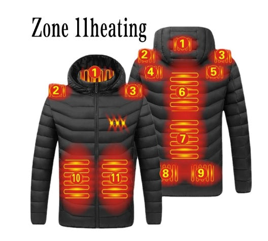 11 Zone USB Electric Heated Thermal Jacket for Men and Women - Stay Warm and Cozy in Style