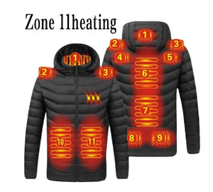 Hlala Ufudumele futhi Unethezekile nge-11 Zone USB Electric Heated Thermal Jacket Yabesilisa Nabesifazane 